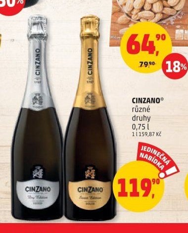 CINZANO různé druhy 0,75 l