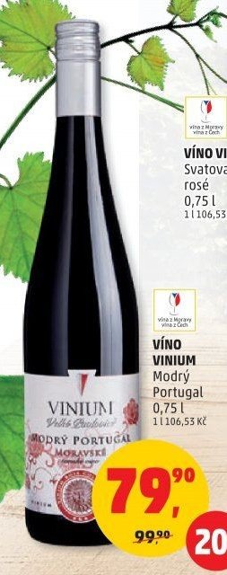 VÍNO VINIUM Modrý Portugal