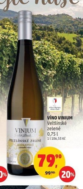 VÍNO VINIUM Veltlínské zelené
