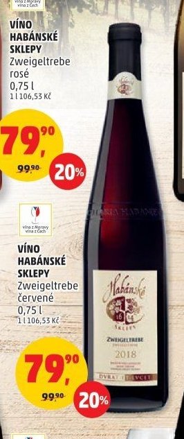 VÍNO HABÁNSKÉ SKLEPY Zweigeltrebe červené