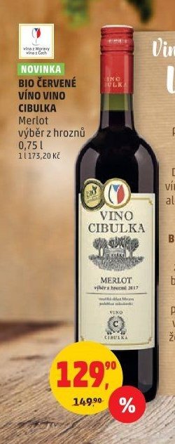 VINO CIBULKA BIO ČERVENÉ VINO MERLOT