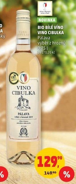VINO CIBULKA BIO BÍLÉ VÍNO Pálava