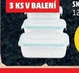 Skleněné dózy 3 ks