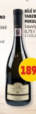 Bílé víno Tanzberg Mikulov Sauvignon