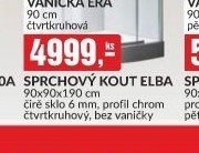 SPRCHOVÝ KOUT ELBA 90x90x190 cm čiré sklo 6 mm, profil chrom čtvrtkruhový, bez vaničky - bauMax akcniletaky.com