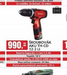 ŠROUBOVÁK AKU TH-CD 12-2 LI - bauMax akcniletaky.com