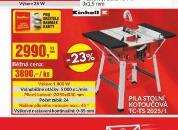 PILA STOLNÍ KOTOUČOVÁ TC-TS 2025/1 - bauMax akcniletaky.com