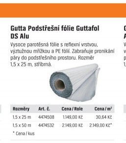 Gutta Podstřešní fólie Guttafol DS Alu - OBI akcniletaky.com
