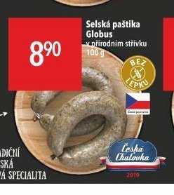 Selská paštika Globus v přírodním střívku 100 g