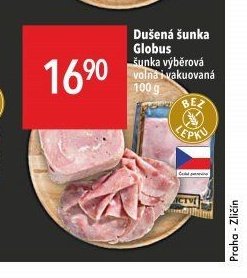 Dušená šunka Globus šunka výběrová volná, vakuovaná 100 g