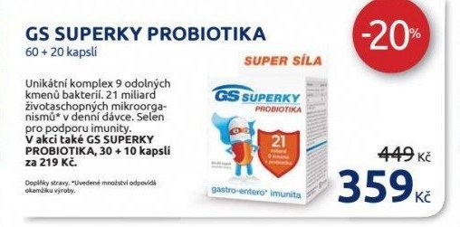 GS SUPERKY PROBIOTIKA 60 + 20 kapslí