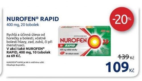 NUROFEN RAPID 400 mg, 20 tobolek