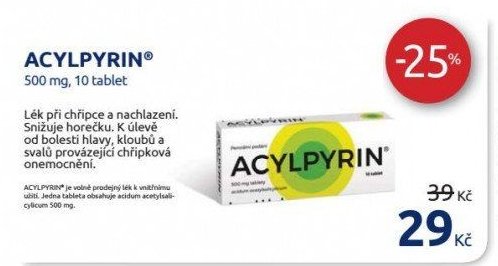 ACYLPYRIN 500 mg, 10 tablet