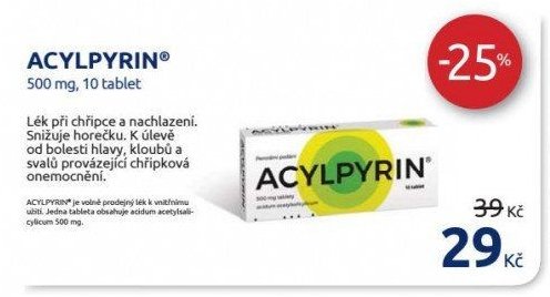ACYLPYRIN 500 mg, 10 tablet