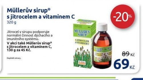 Müllerův sirup s jitrocelem a vitaminem C 320 g