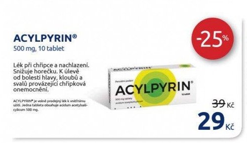 ACYLPYRIN 500 mg, 10 tablet