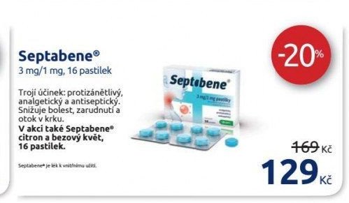 Septabene 3 mg/1 mg, 16 pastilek