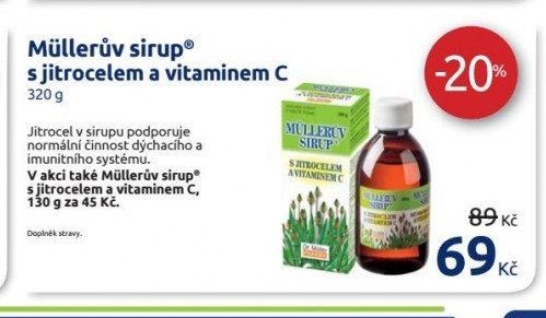Müllerův sirup s jitrocelem a vitaminem C 320 g