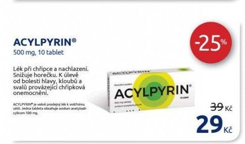 ACYLPYRIN 500 mg, 10 tablet
