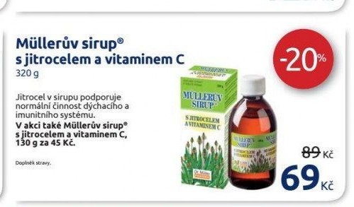 Müllerův sirup s jitrocelem a vitaminem C 320 g