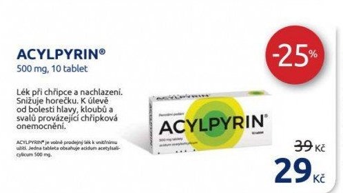 ACYLPYRIN 500 mg, 10 tablet