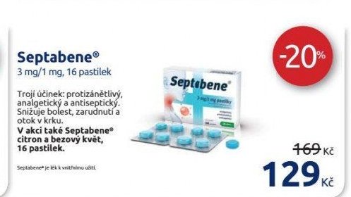 Septabene 3 mg/1 mg, 16 pastilek