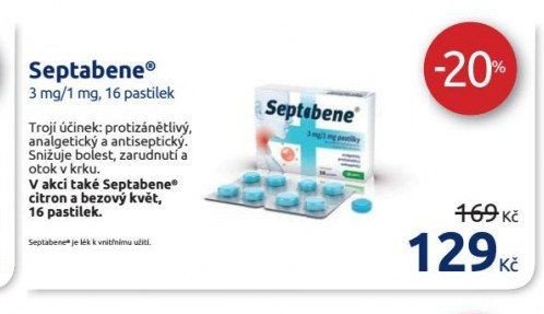Septabene 3 mg/1 mg, 16 pastilek