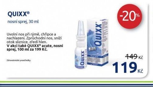 QUIXX nosní sprej, 30 ml