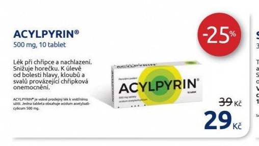 ACYLPYRIN 500 mg, 10 tablet