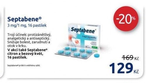 Septabene 3 mg/1 mg, 16 pastilek