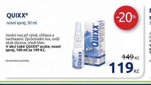 QUIXX nosní sprej, 30 ml
