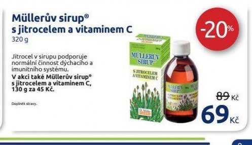 Müllerův sirup s jitrocelem a vitaminem C 320 g