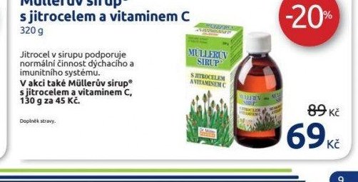 Müllerův sirup s jitrocelem a vitaminem C 320 g