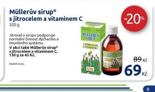 Müllerův sirup s jitrocelem a vitaminem C 320 g