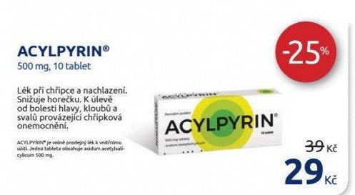 ACYLPYRIN 500 mg, 10 tablet