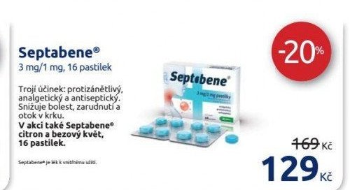 Septabene 3 mg/1 mg, 16 pastilek