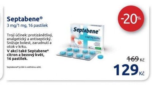 Septabene 3 mg/1 mg, 16 pastilek