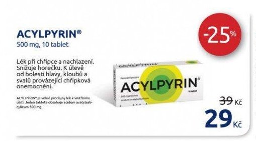 ACYLPYRIN 500 mg, 10 tablet