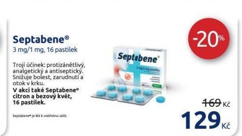 Septabene 3 mg/1 mg, 16 pastilek