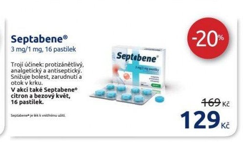 Septabene 3 mg/1 mg, 16 pastilek