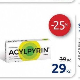ACYLPYRIN 500 mg, 10 tablet