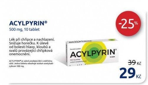 ACYLPYRIN 500 mg, 10 tablet
