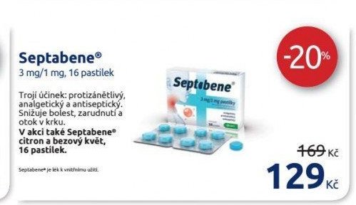 Septabene 3 mg/1 mg, 16 pastilek