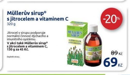 Müllerův sirup s jitrocelem a vitaminem C 320 g