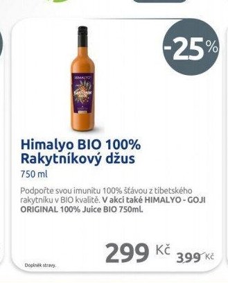 Himalyo BIO 100% Rakytníkový džus