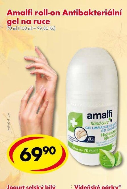 Amalfi roll-on Antibakteriální gel na ruce