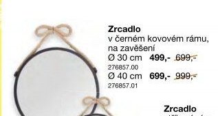 Zrcadlo v černém kovovém rámu