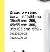 Zrcadlo v rámu barva bílá/stříbrná