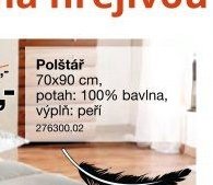 Polštář 70x90 cm, potah: 100% bavlna, výplň: peří