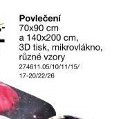Povlečení 70x90 cm a 140x200 cm, 3D tisk, mikrovlákno